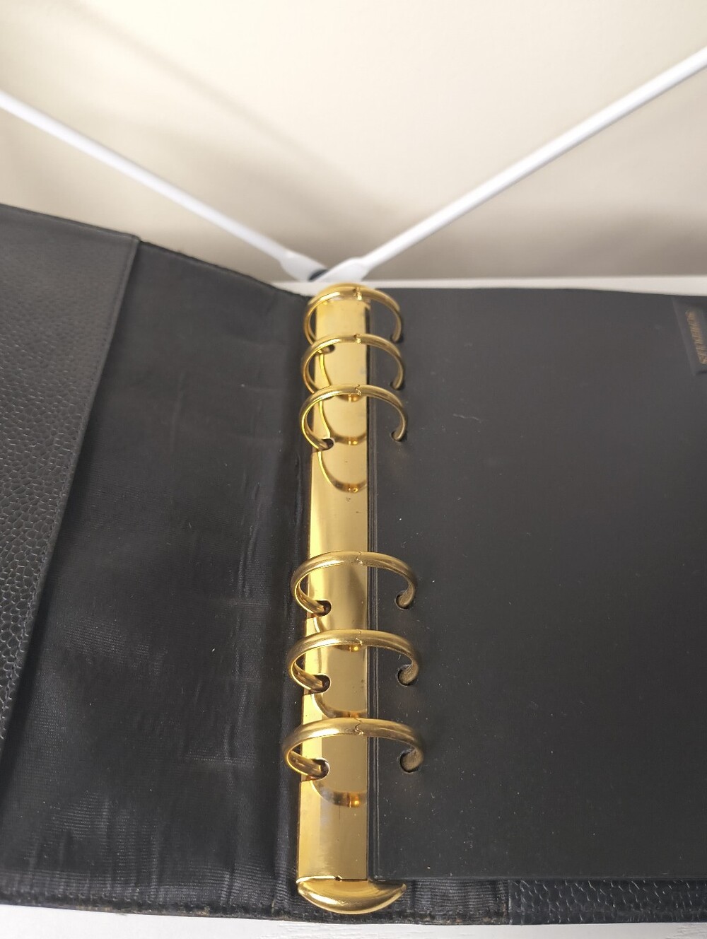 Chanel Vintage Medium Caviar CC Agenda Planner Black Gold Rings Made in France - Picture 12 of 13